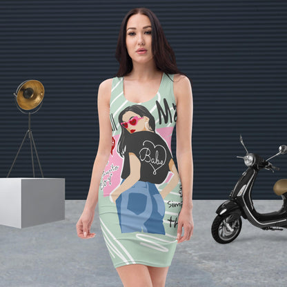 Schickes grünes, figurbetontes Call Me-Kleid