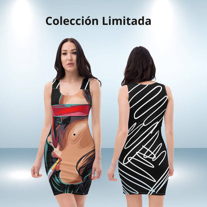Schickes schwarzes Illusion-Bodycon-Kleid