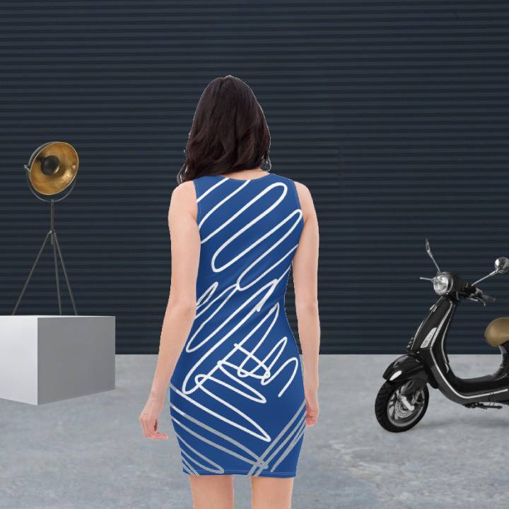 Schickes blaues, figurbetontes Call Me-Kleid