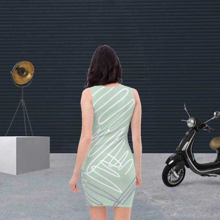 Schickes grünes, figurbetontes Call Me-Kleid