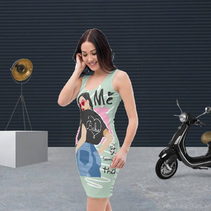 Schickes grünes, figurbetontes Call Me-Kleid