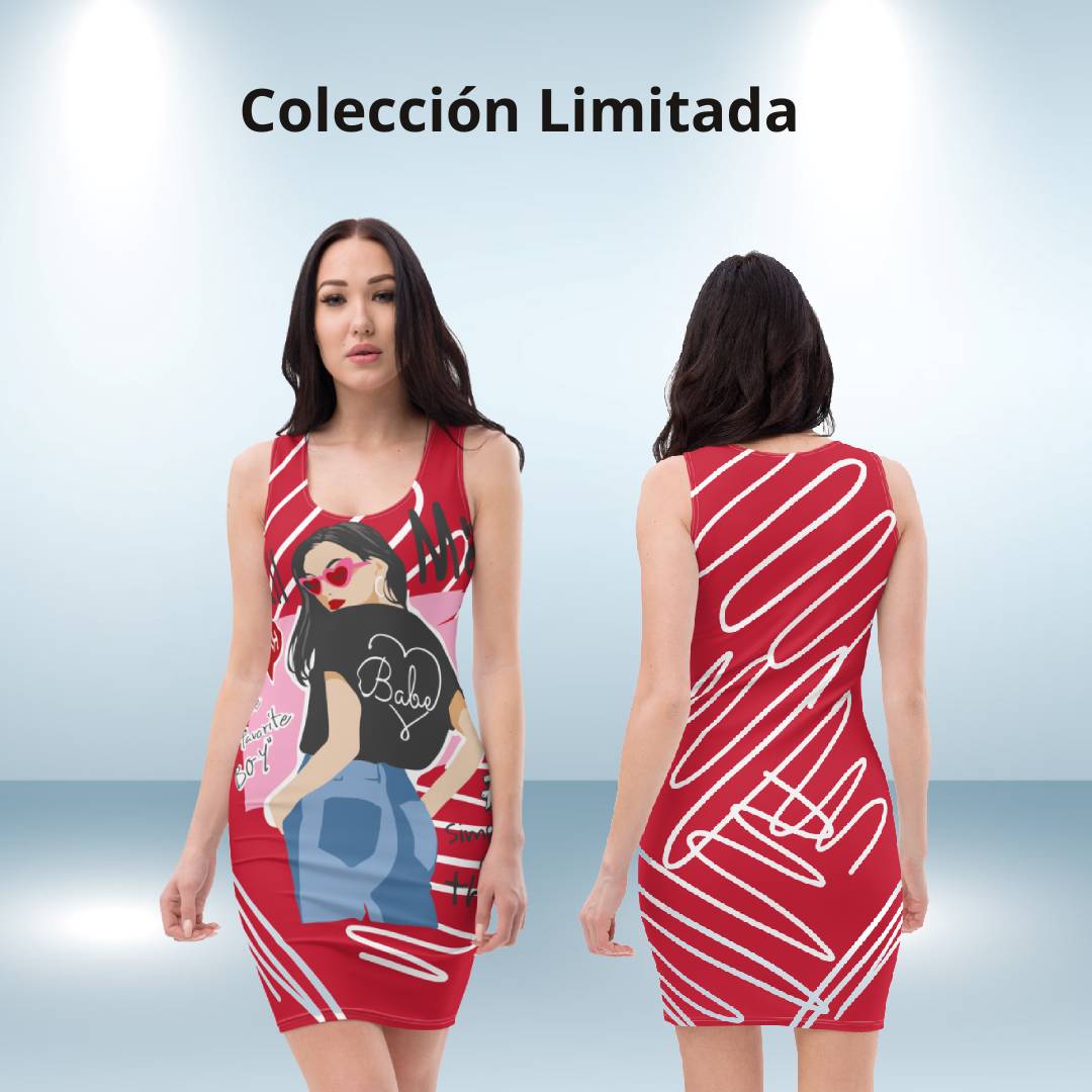 Schickes rotes, figurbetontes Call Me-Kleid