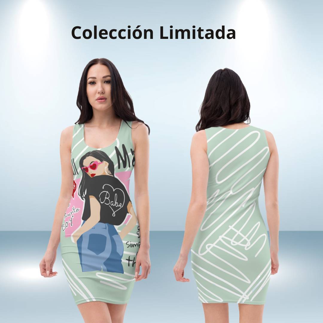 Schickes grünes, figurbetontes Call Me-Kleid